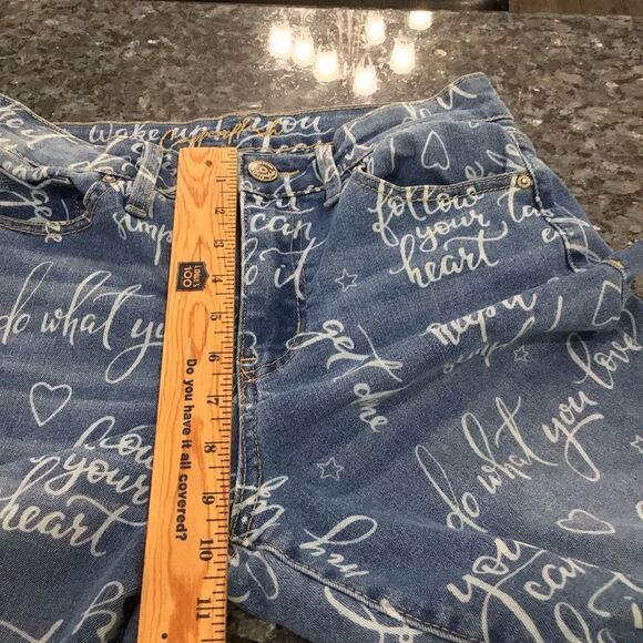 Copperfield Women’s High Rise Ankle Skinny Jeans Script Print Size 6 - Picture 5 of 12